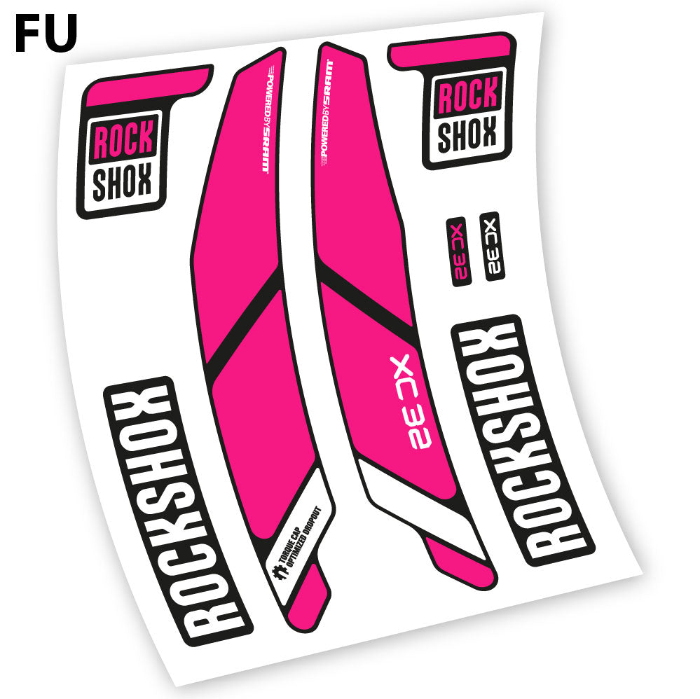 Stickers Rock Shox XC32 2014 compatibles Autocollants fourche VTT