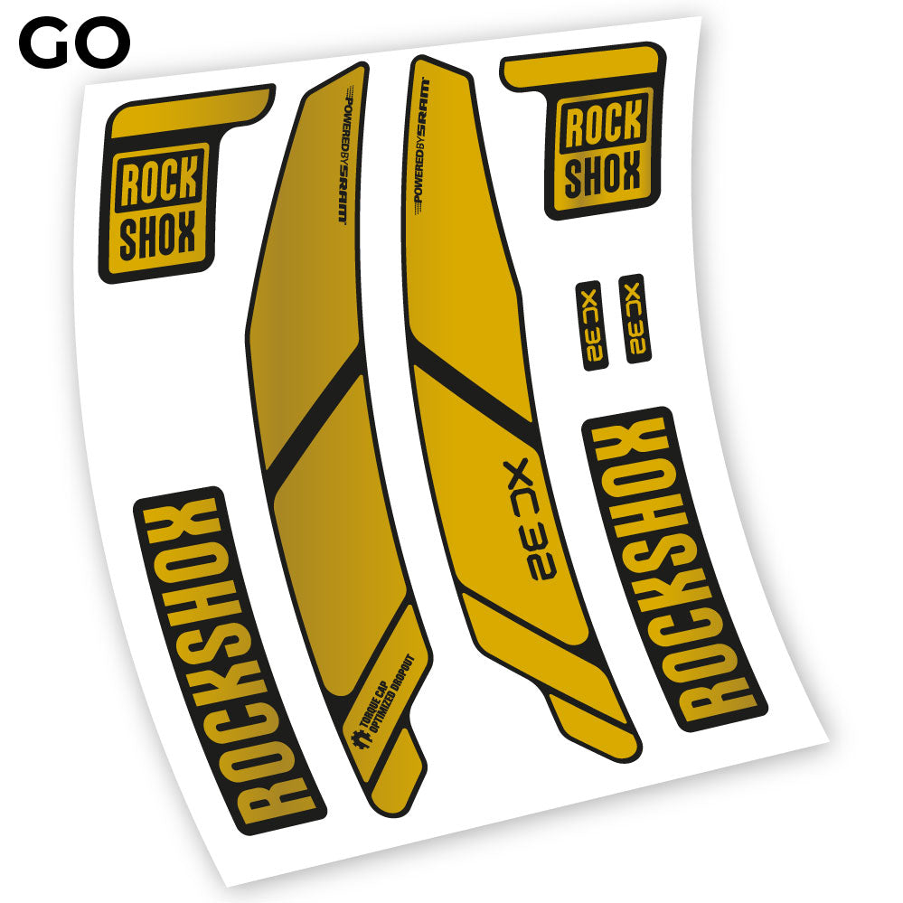 Stickers Rock Shox XC32 2014 compatibles Autocollants fourche VTT