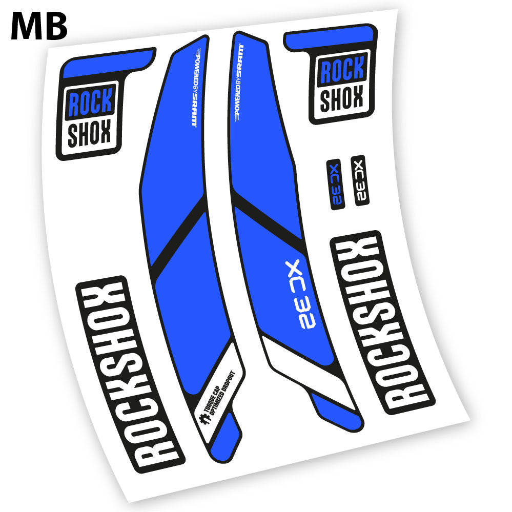 Stickers Rock Shox XC32 2014 compatibles Autocollants fourche VTT