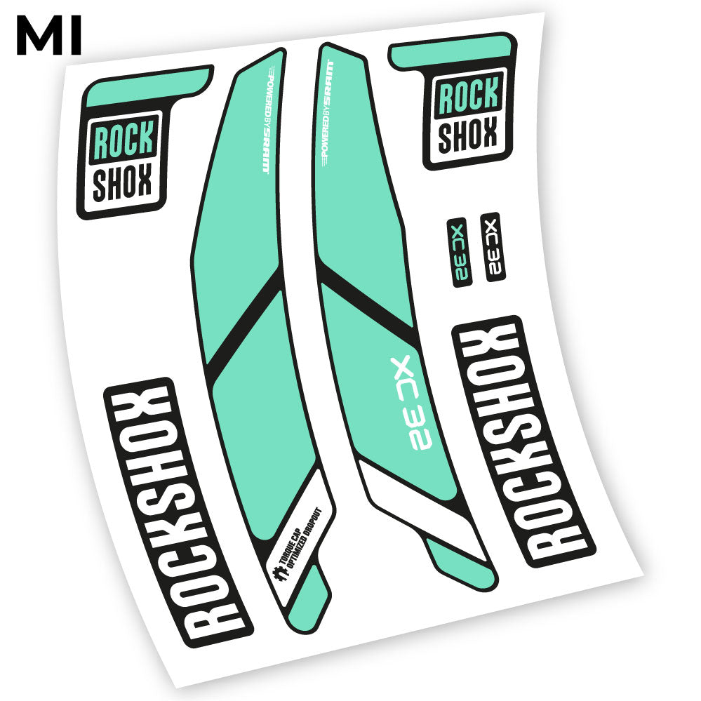 Stickers Rock Shox XC32 2014 compatibles Autocollants fourche VTT