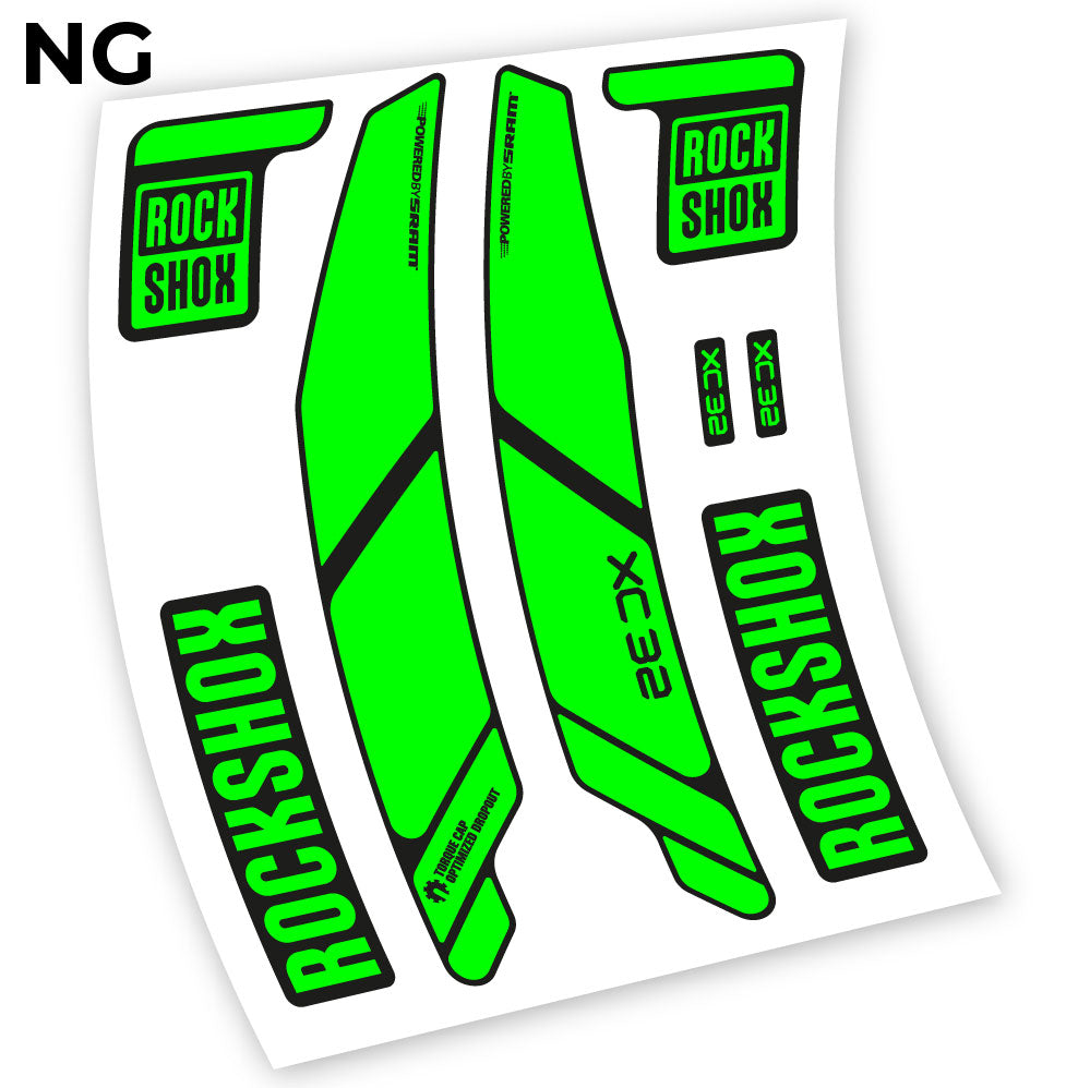 Stickers Rock Shox XC32 2014 compatibles Autocollants fourche VTT