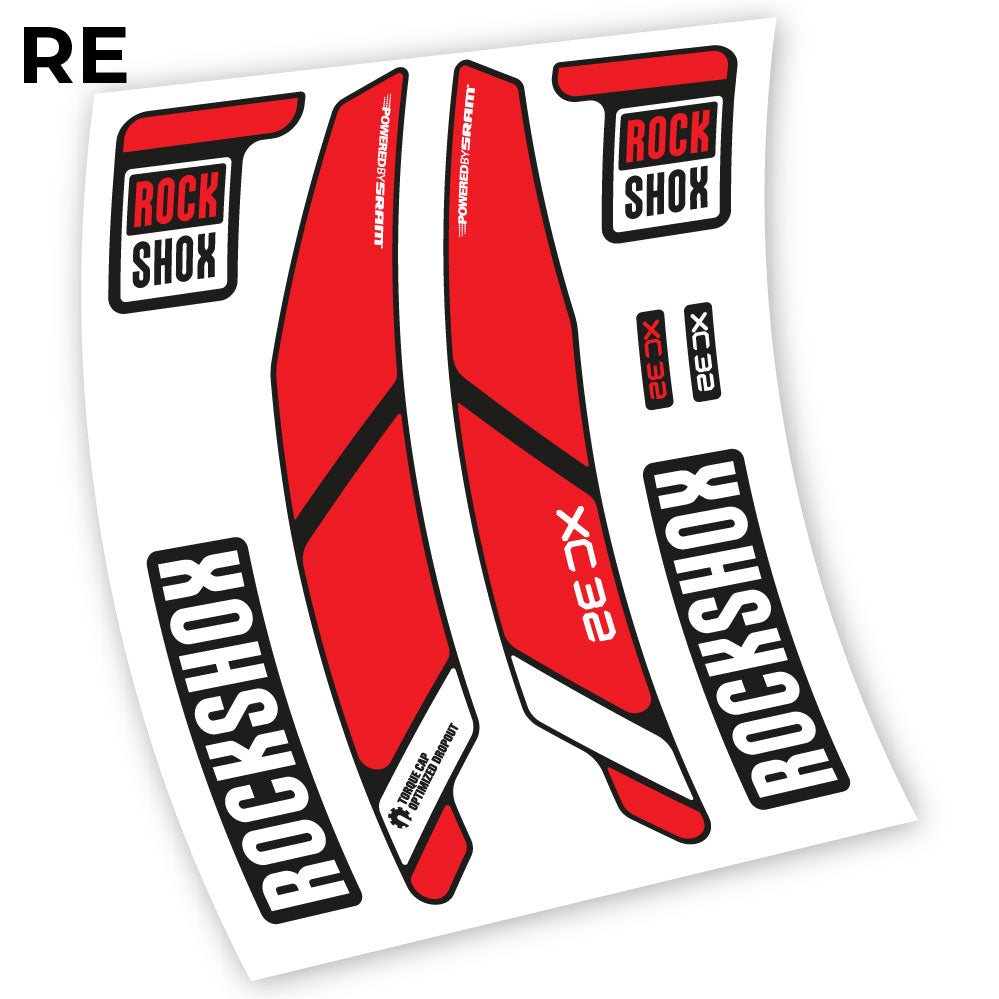 Stickers Rock Shox XC32 2014 compatibles Autocollants fourche VTT