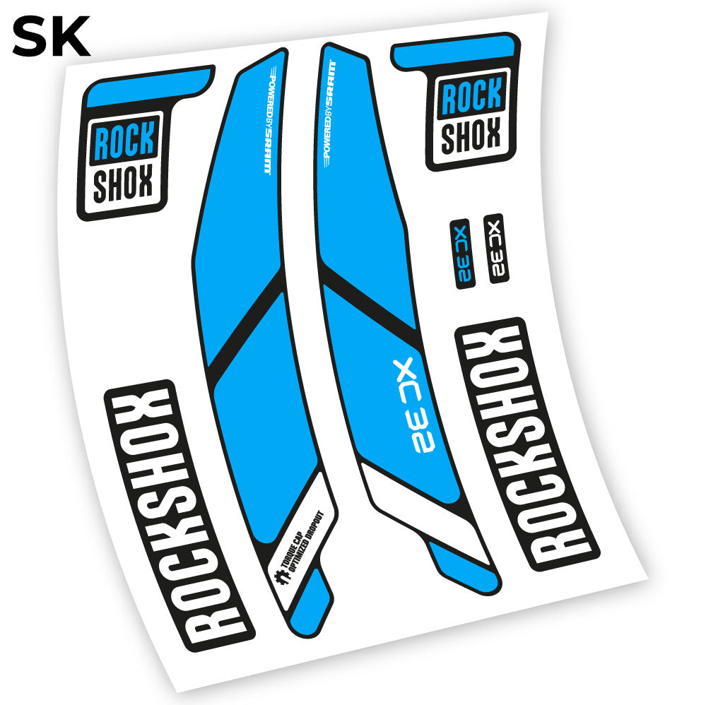 Stickers Rock Shox XC32 2014 compatibles Autocollants fourche VTT