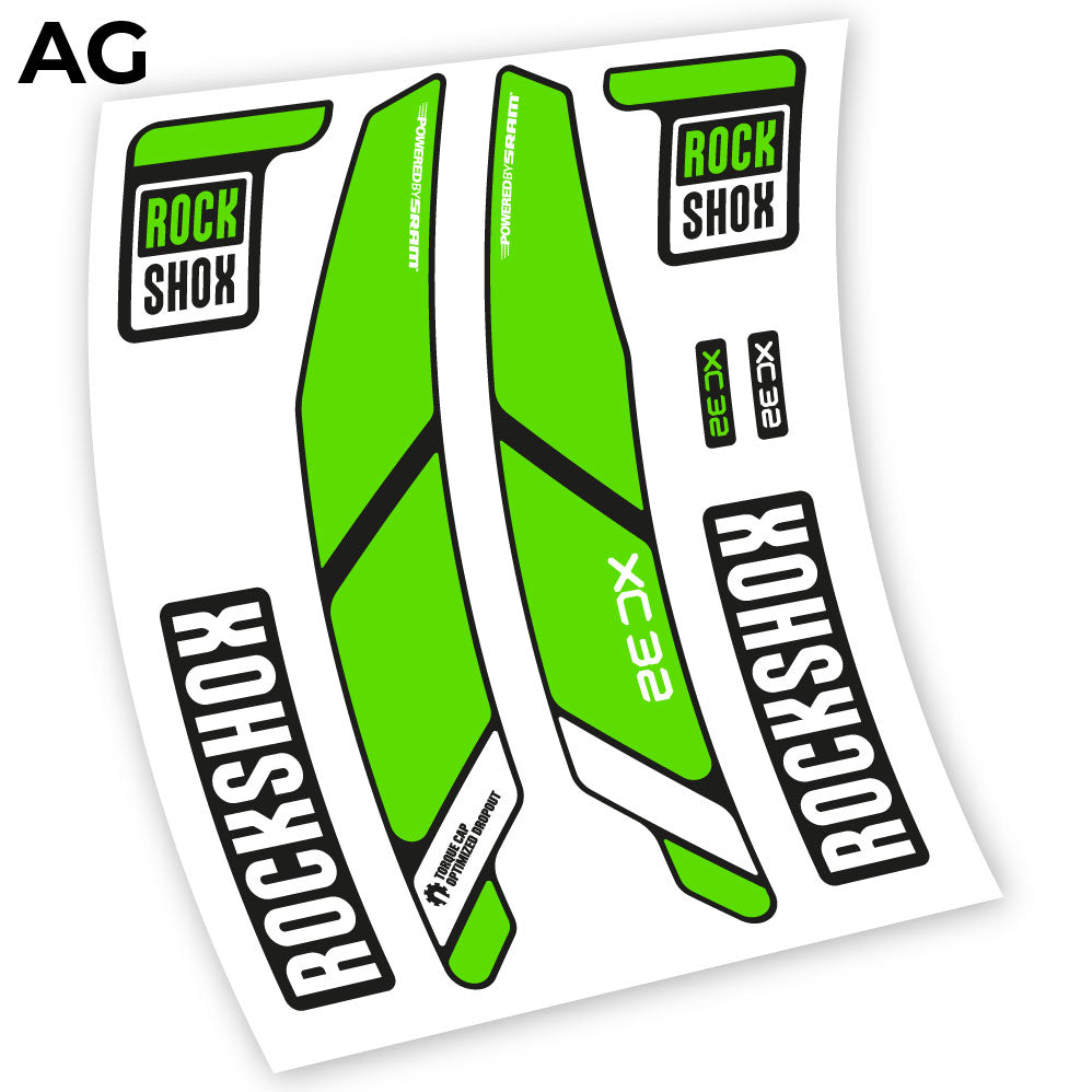 Stickers Rock Shox XC32 2014 compatibles Autocollants fourche VTT