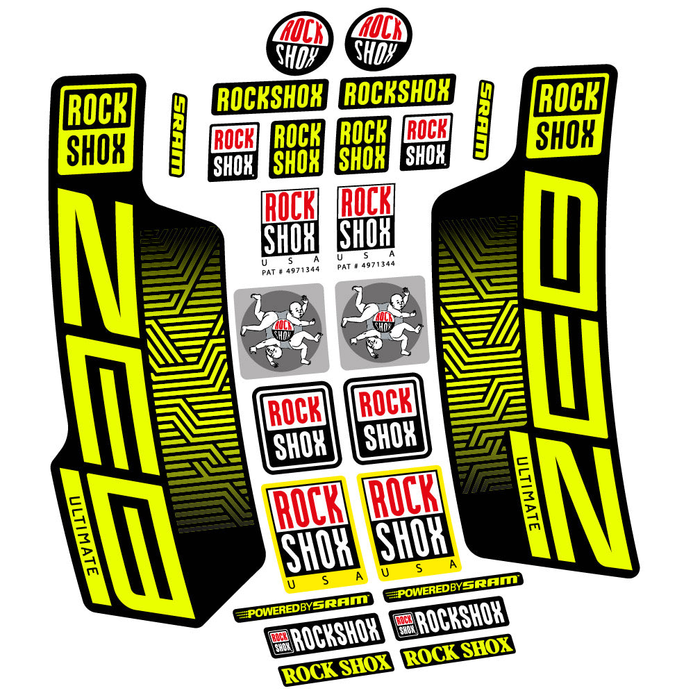 Stickers Rock Shox Zeb Ultimate 2023 compatibles - Autocollants fourche VTT