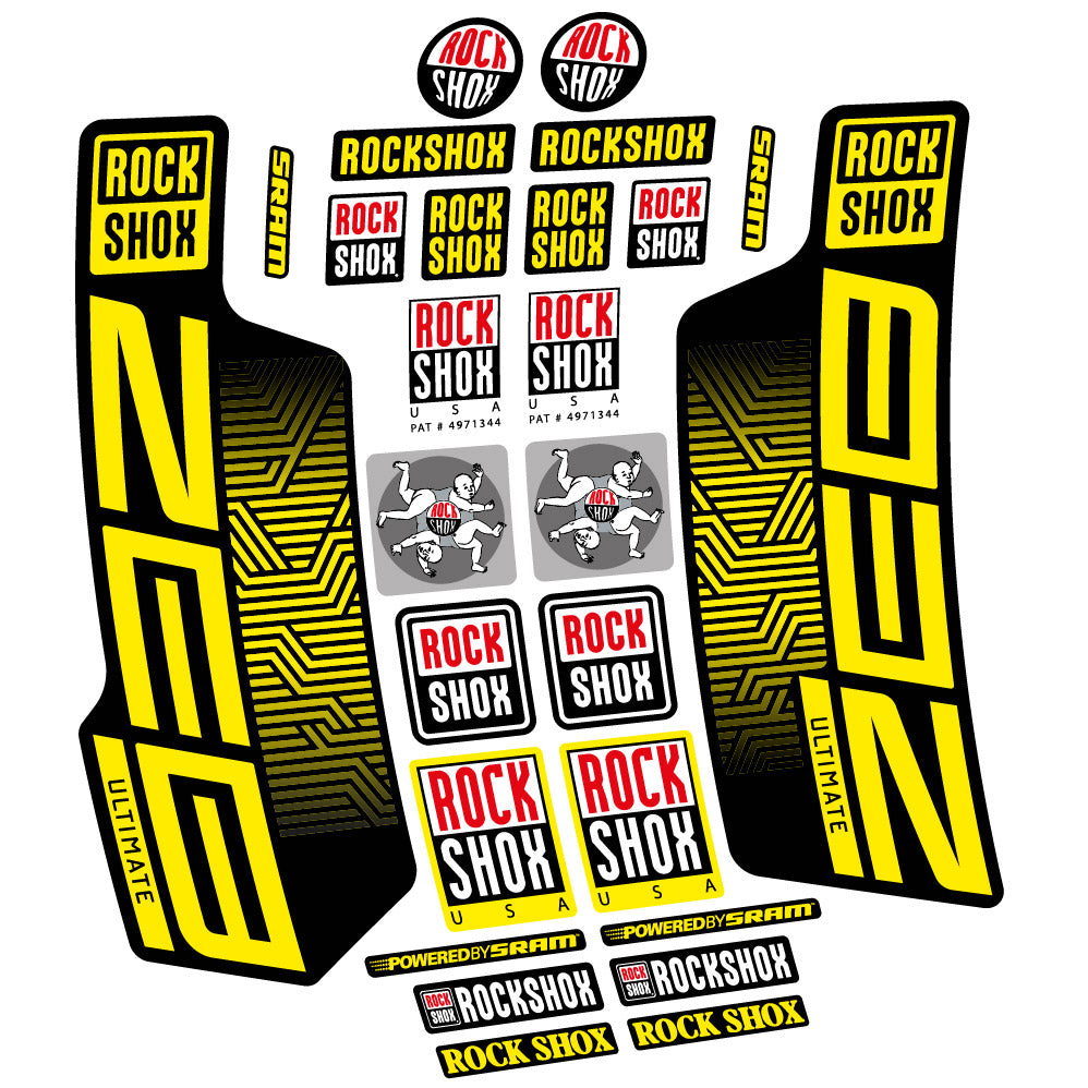 Stickers Rock Shox Zeb Ultimate 2023 compatibles - Autocollants fourche VTT
