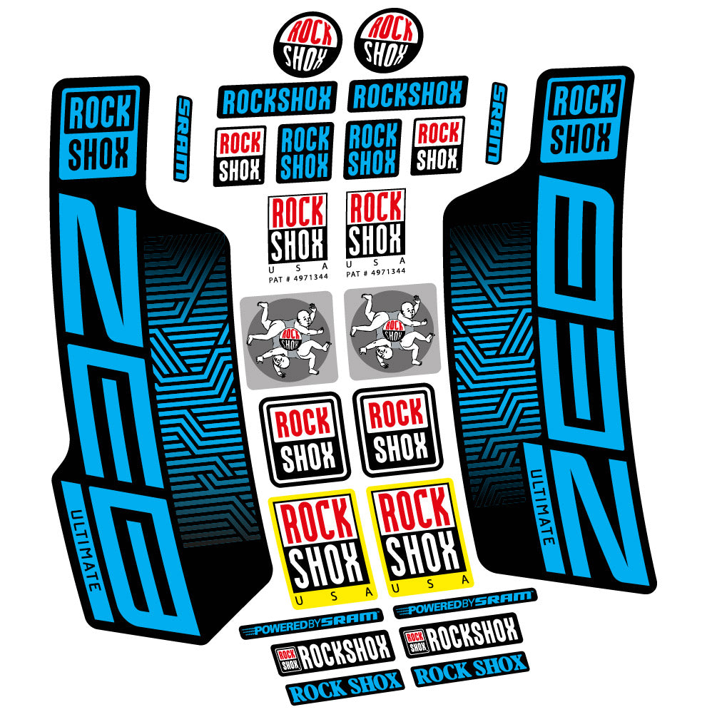 Stickers Rock Shox Zeb Ultimate 2023 compatibles - Autocollants fourche VTT