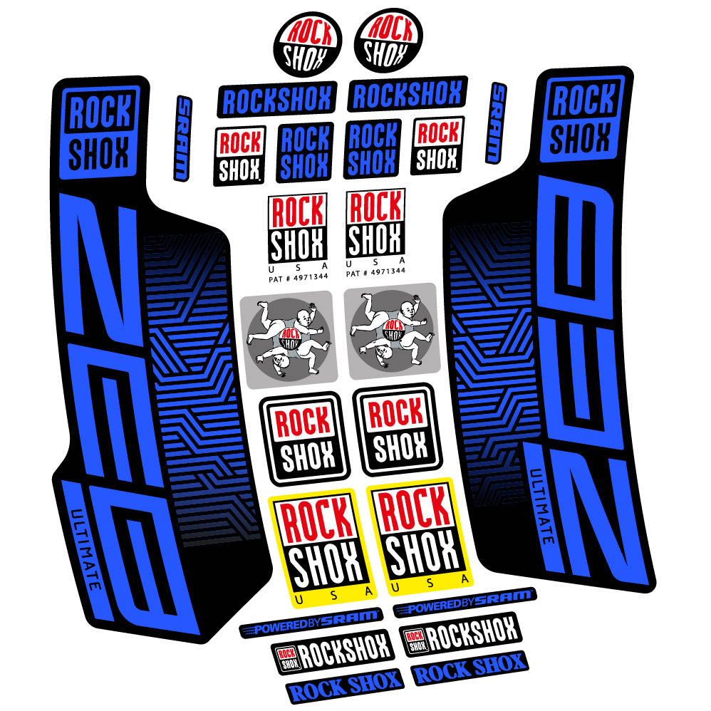 Stickers Rock Shox Zeb Ultimate 2023 compatibles Autocollants fourche VTT 29"