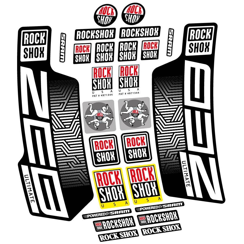 Stickers Rock Shox Zeb Ultimate 2023 compatibles - Autocollants fourche VTT