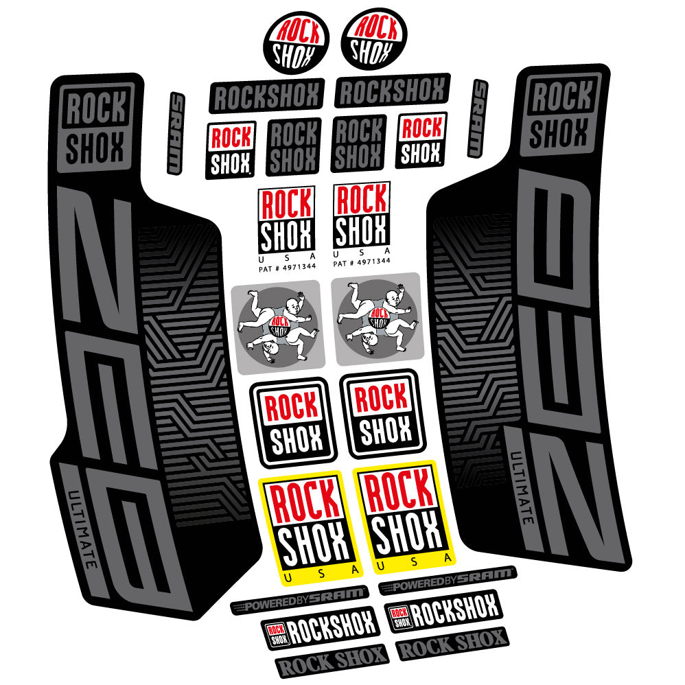 Stickers Rock Shox Zeb Ultimate 2023 compatibles Autocollants fourche VTT 29"