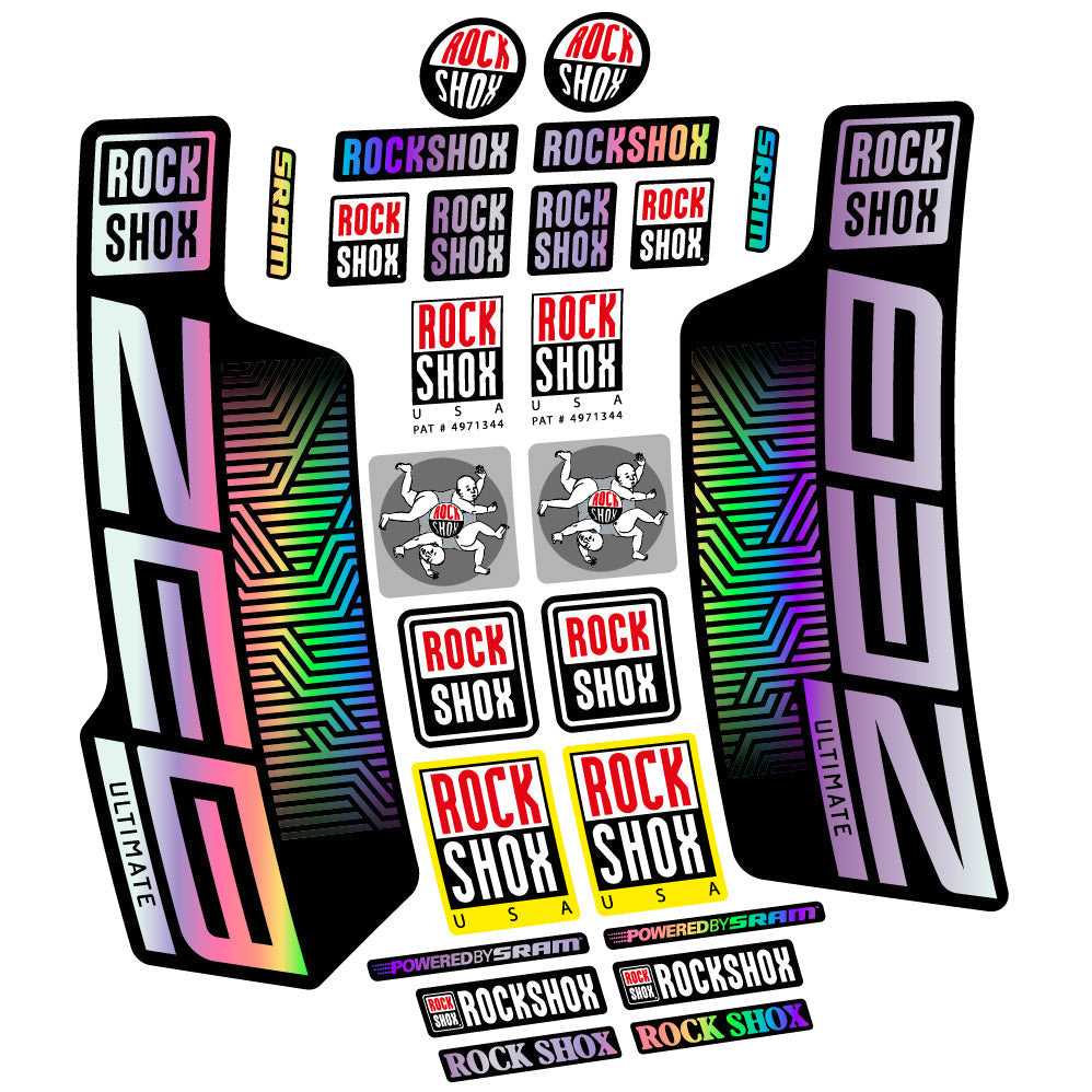 Stickers Rock Shox Zeb Ultimate 2023 compatibles Autocollants fourche VTT 29"