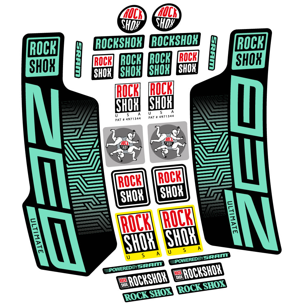Stickers Rock Shox Zeb Ultimate 2023 compatibles - Autocollants fourche VTT