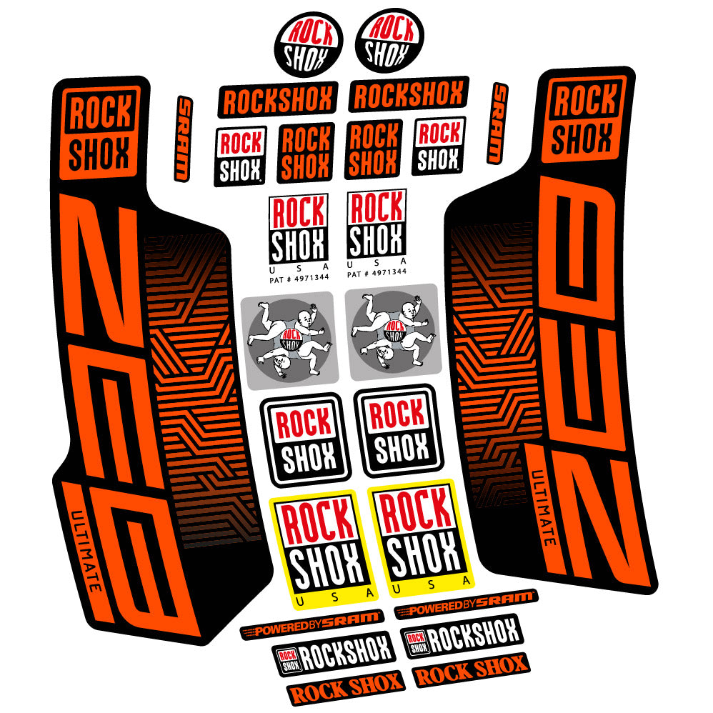 Stickers Rock Shox Zeb Ultimate 2023 compatibles - Autocollants fourche VTT