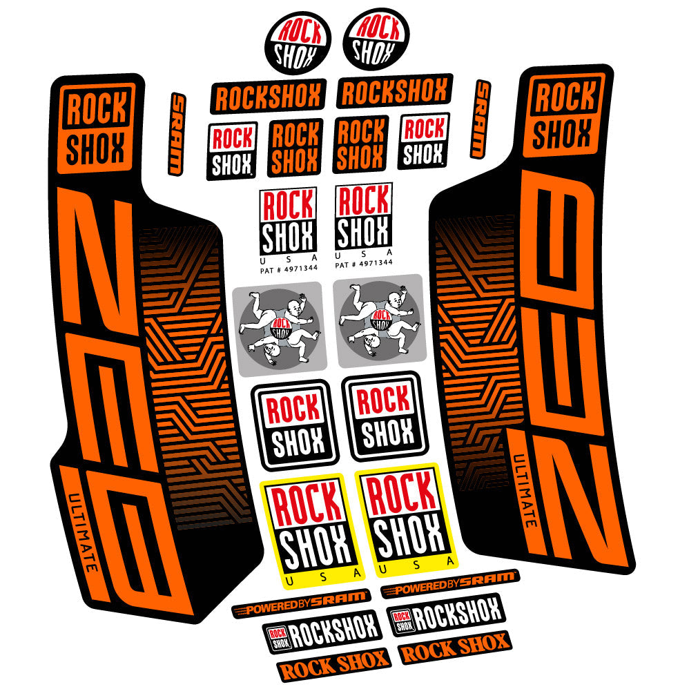 Stickers Rock Shox Zeb Ultimate 2023 compatibles - Autocollants fourche VTT