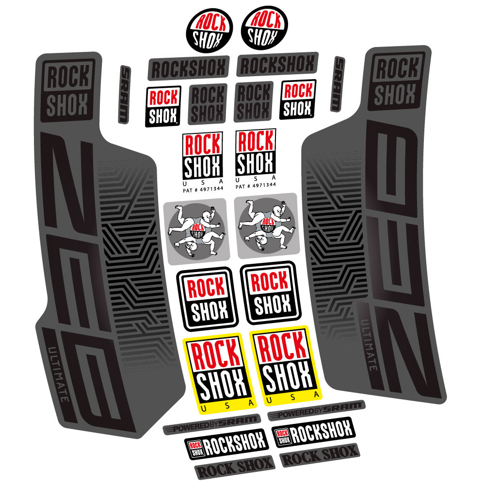 Stickers Rock Shox Zeb Ultimate 2023 compatibles - Autocollants fourche VTT