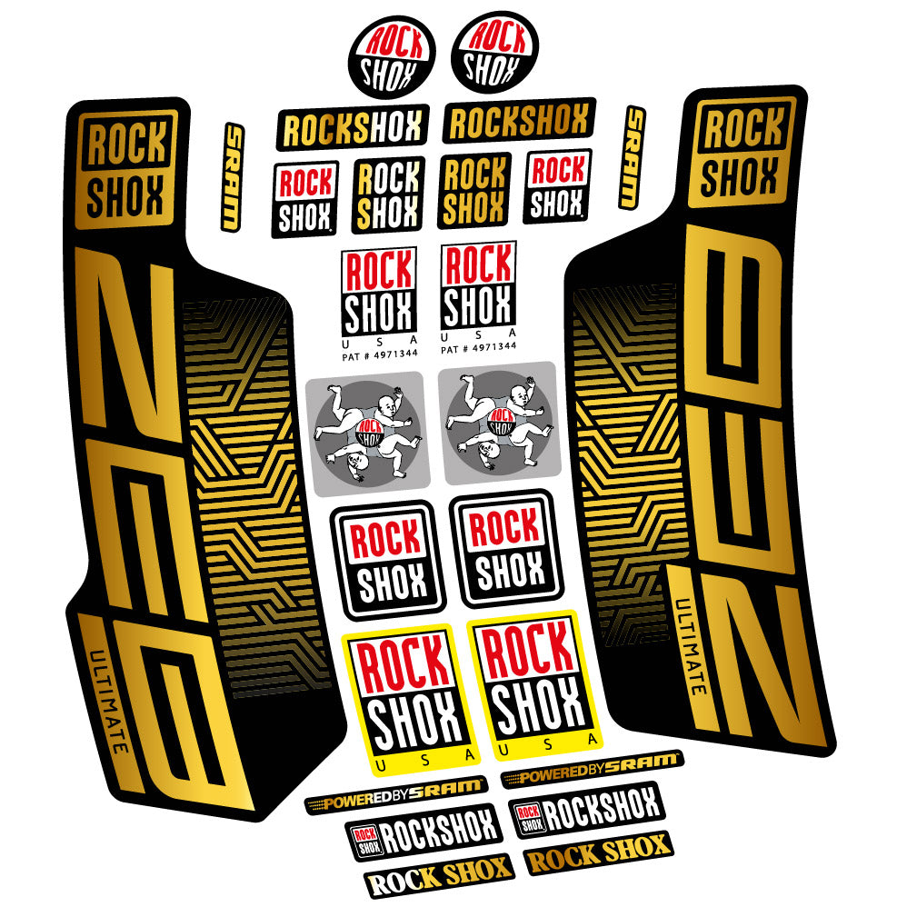 Stickers Rock Shox Zeb Ultimate 2023 compatibles Autocollants fourche VTT 29"