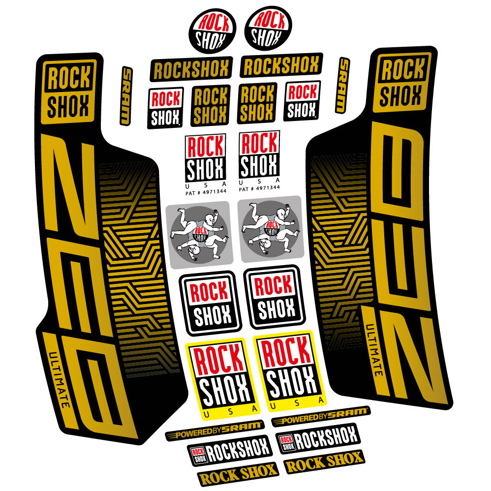 Stickers Rock Shox Zeb Ultimate 2023 compatibles - Autocollants fourche VTT