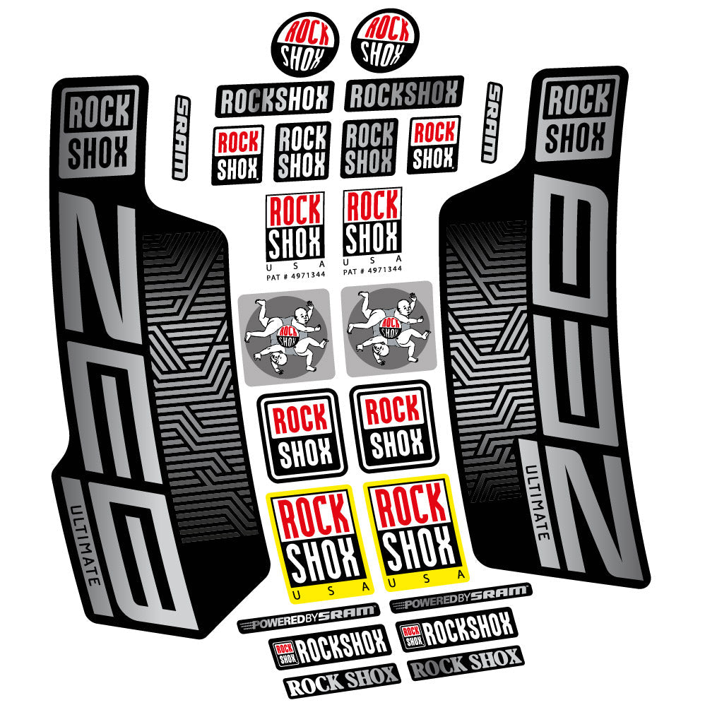 Stickers Rock Shox Zeb Ultimate 2023 compatibles Autocollants fourche VTT 29"