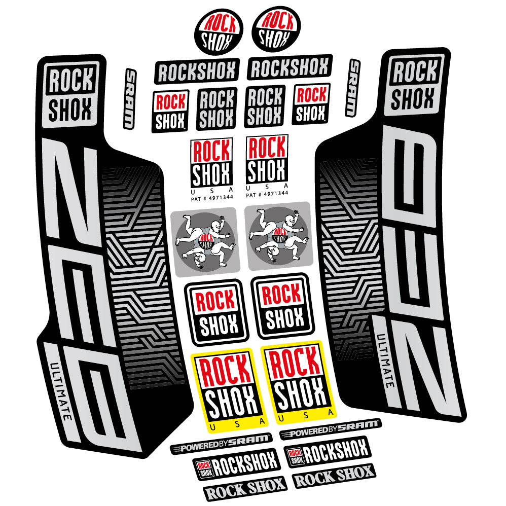 Stickers Rock Shox Zeb Ultimate 2023 compatibles - Autocollants fourche VTT