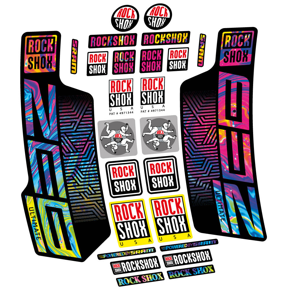 Stickers Rock Shox Zeb Ultimate 2023 compatibles Autocollants fourche VTT 29"