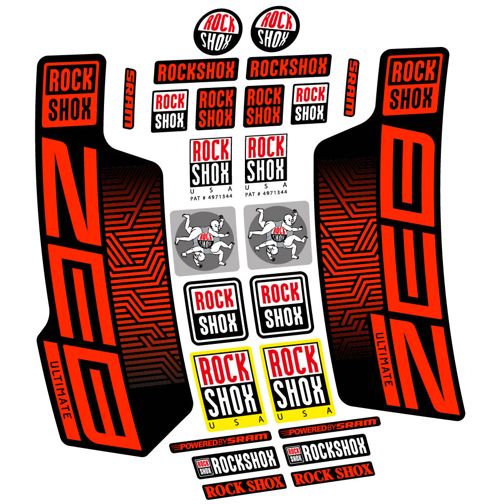 Stickers Rock Shox Zeb Ultimate 2023 compatibles - Autocollants fourche VTT