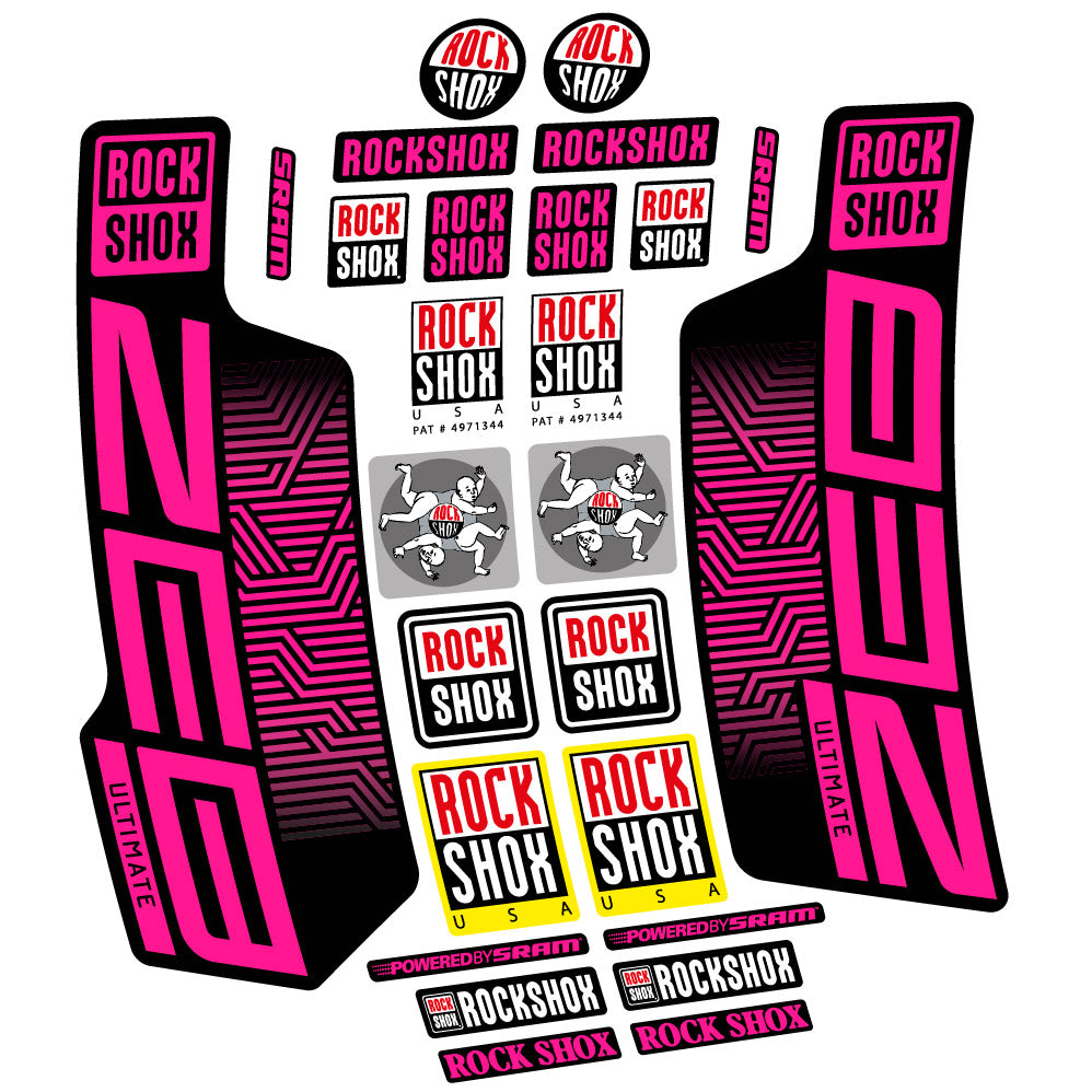 Stickers Rock Shox Zeb Ultimate 2023 compatibles Autocollants fourche VTT 29"