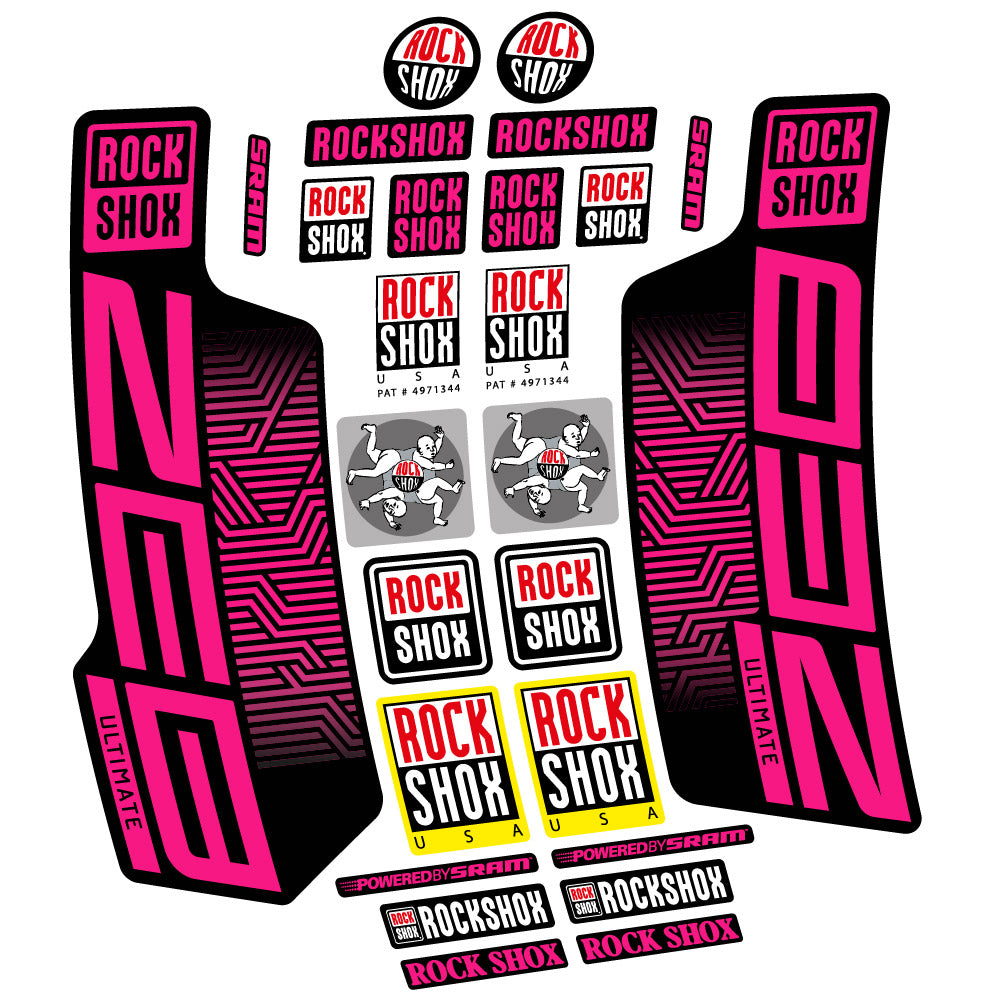 Stickers Rock Shox Zeb Ultimate 2023 compatibles - Autocollants fourche VTT