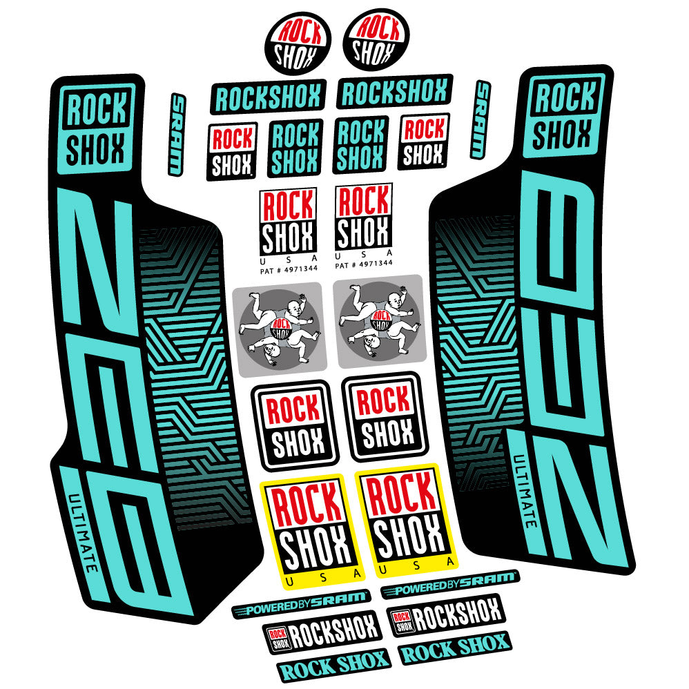 Stickers Rock Shox Zeb Ultimate 2023 compatibles - Autocollants fourche VTT