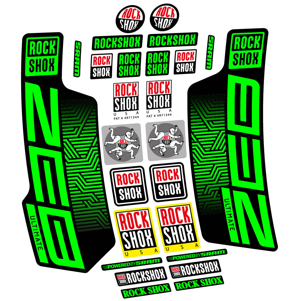 Stickers Rock Shox Zeb Ultimate 2023 compatibles Autocollants fourche VTT 29"