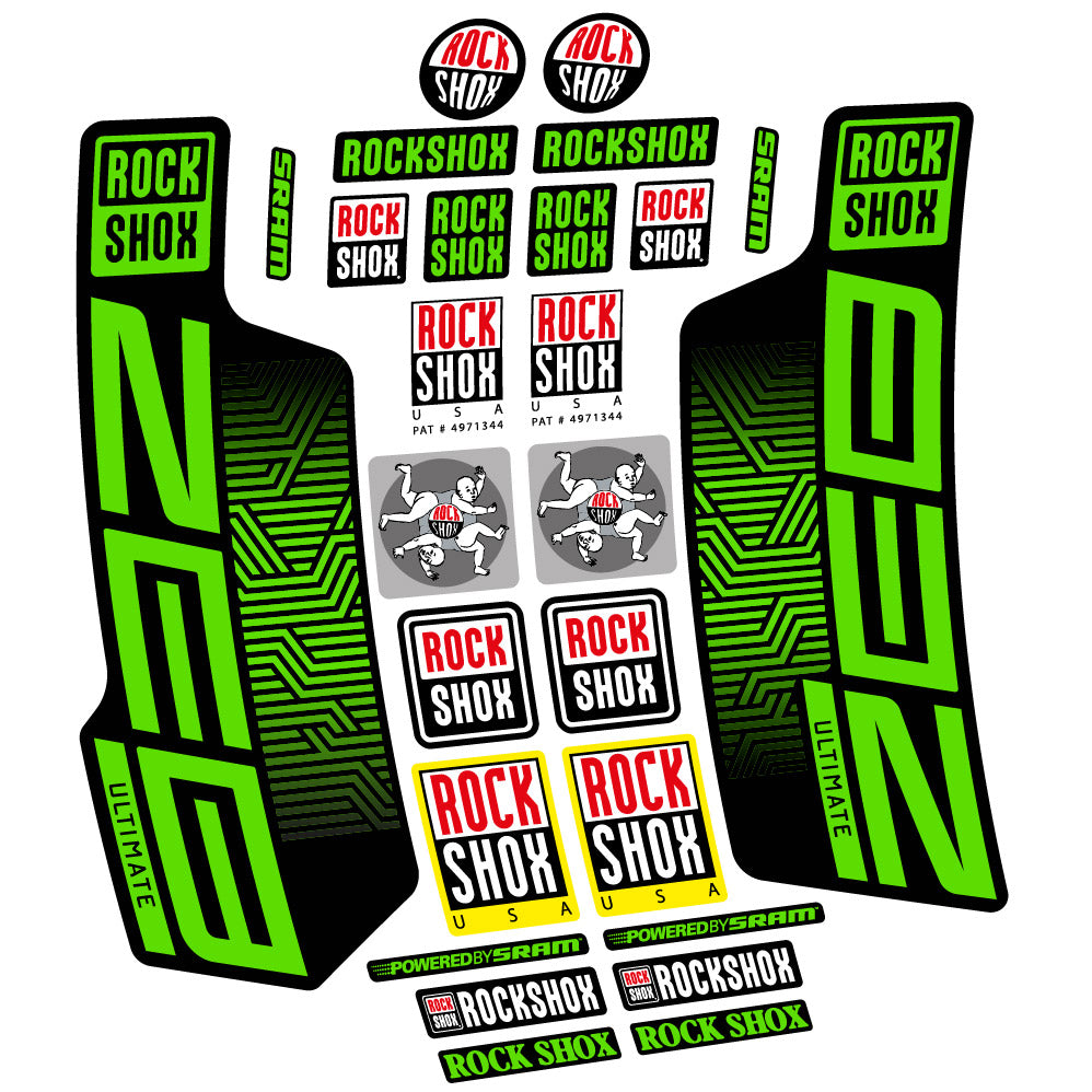 Stickers Rock Shox Zeb Ultimate 2023 compatibles - Autocollants fourche VTT