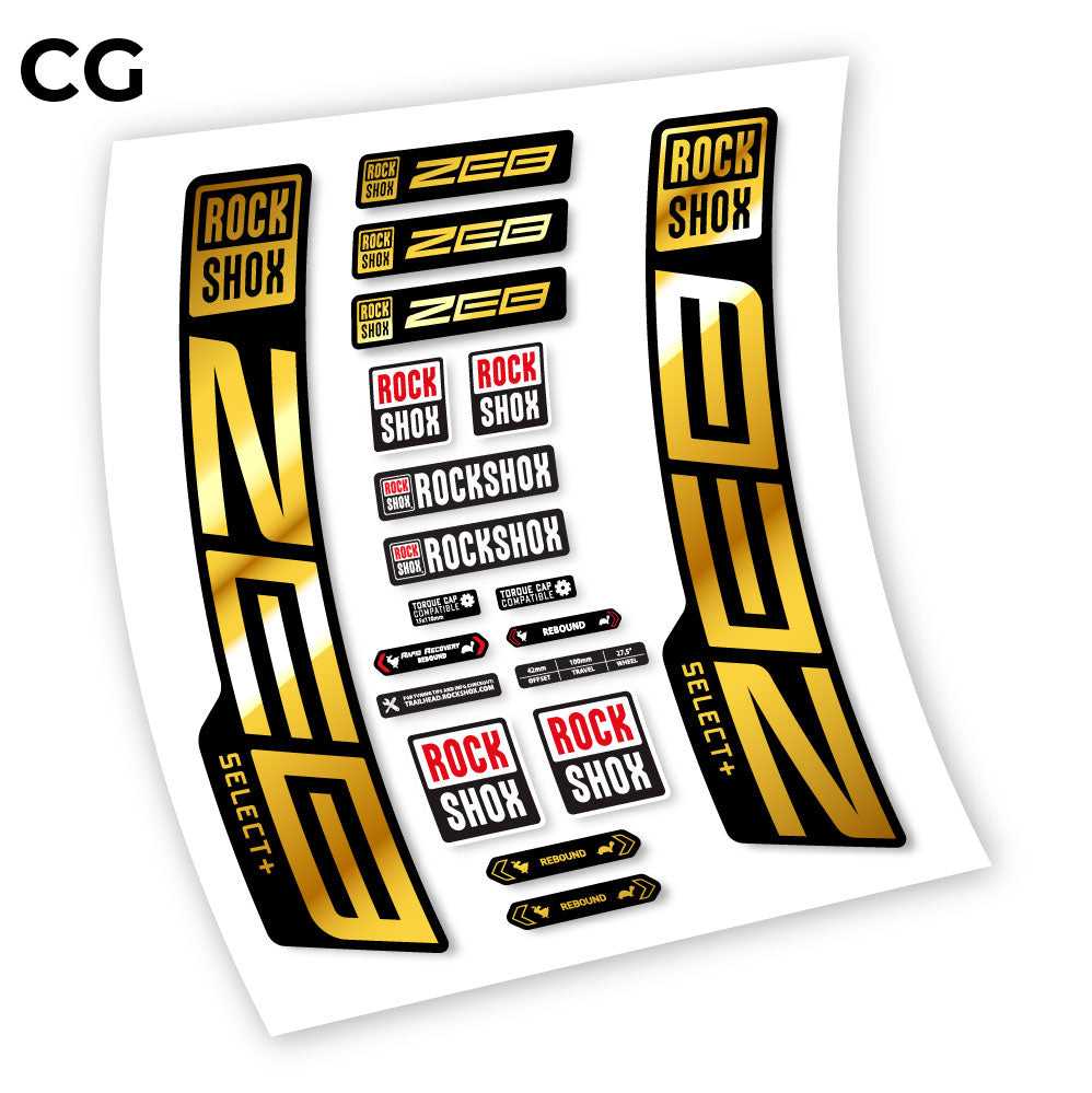 Stickers Rock Shox Zeb Select+ 20202024 compatibles Autocollants fourche VTT
