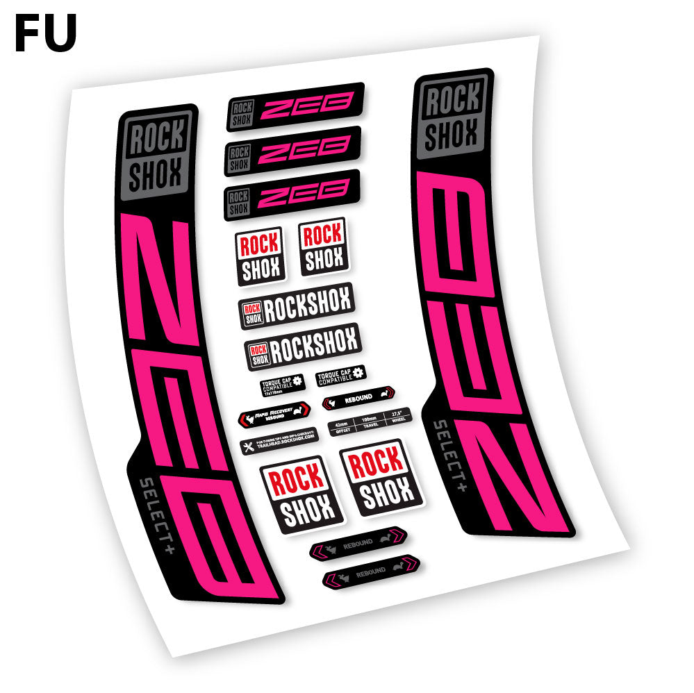 Stickers Rock Shox Zeb Select+ 20202024 compatibles Autocollants fourche VTT