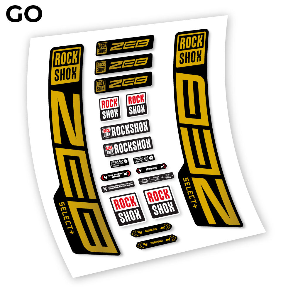 Stickers Rock Shox Zeb Select+ 20202024 compatibles Autocollants fourche VTT