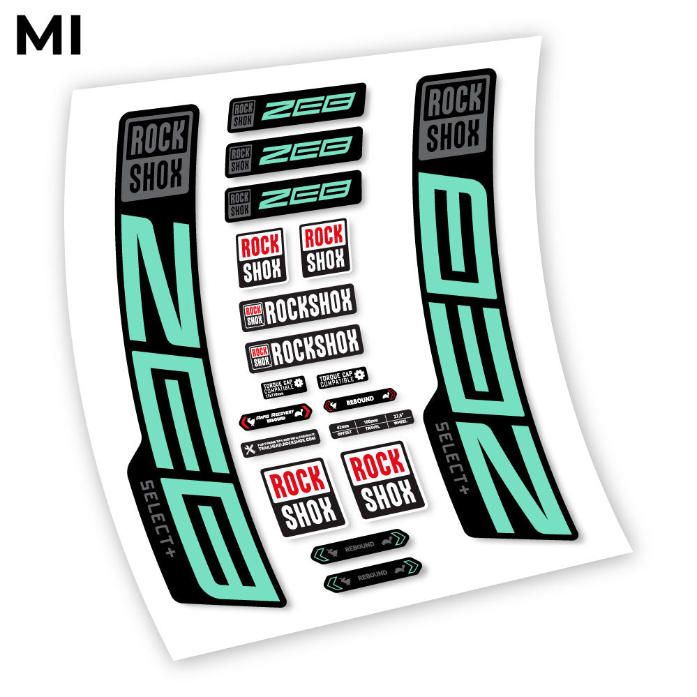 Stickers Rock Shox Zeb Select+ 20202024 compatibles Autocollants fourche VTT