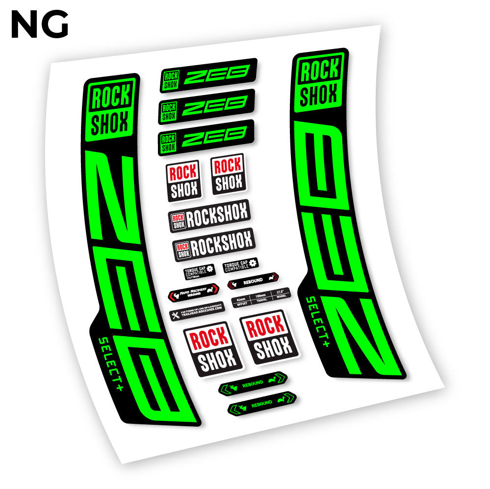 Stickers Rock Shox Zeb Select+ 20202024 compatibles Autocollants fourche VTT