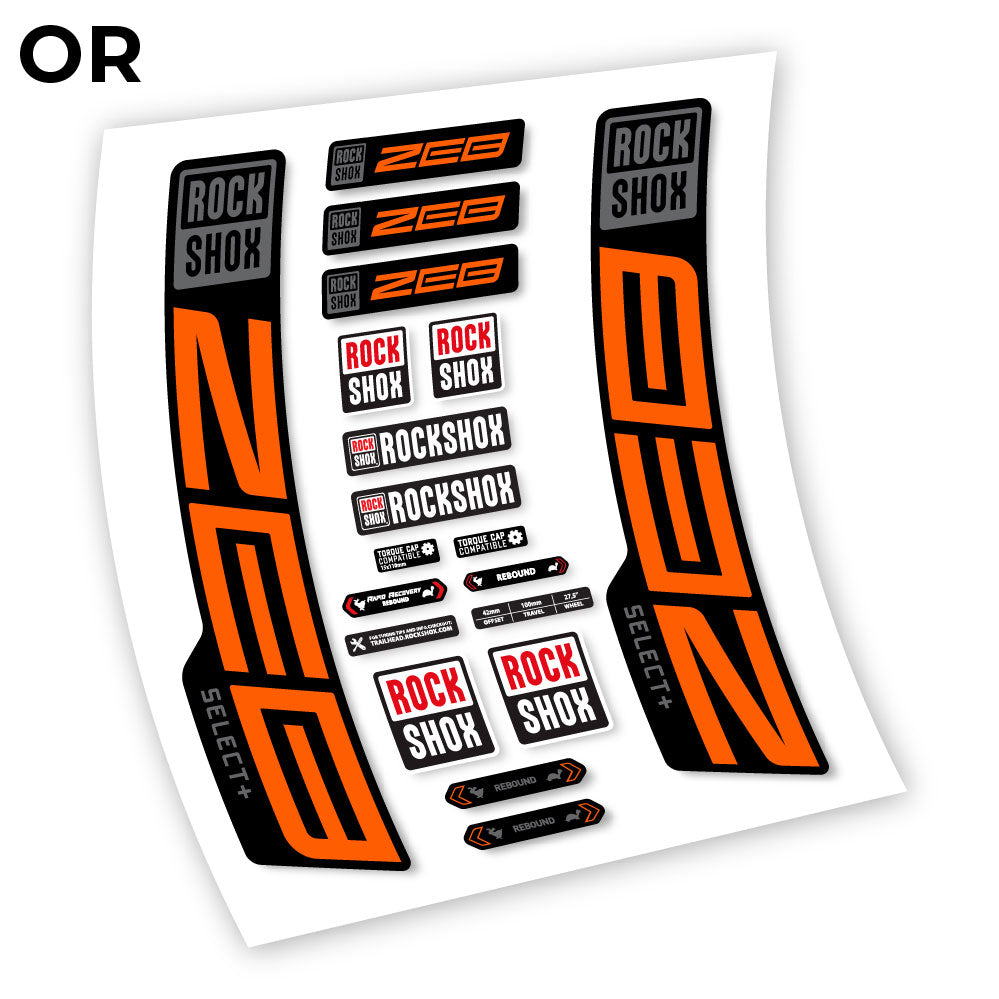 Stickers Rock Shox Zeb Select+ 20202024 compatibles Autocollants fourche VTT