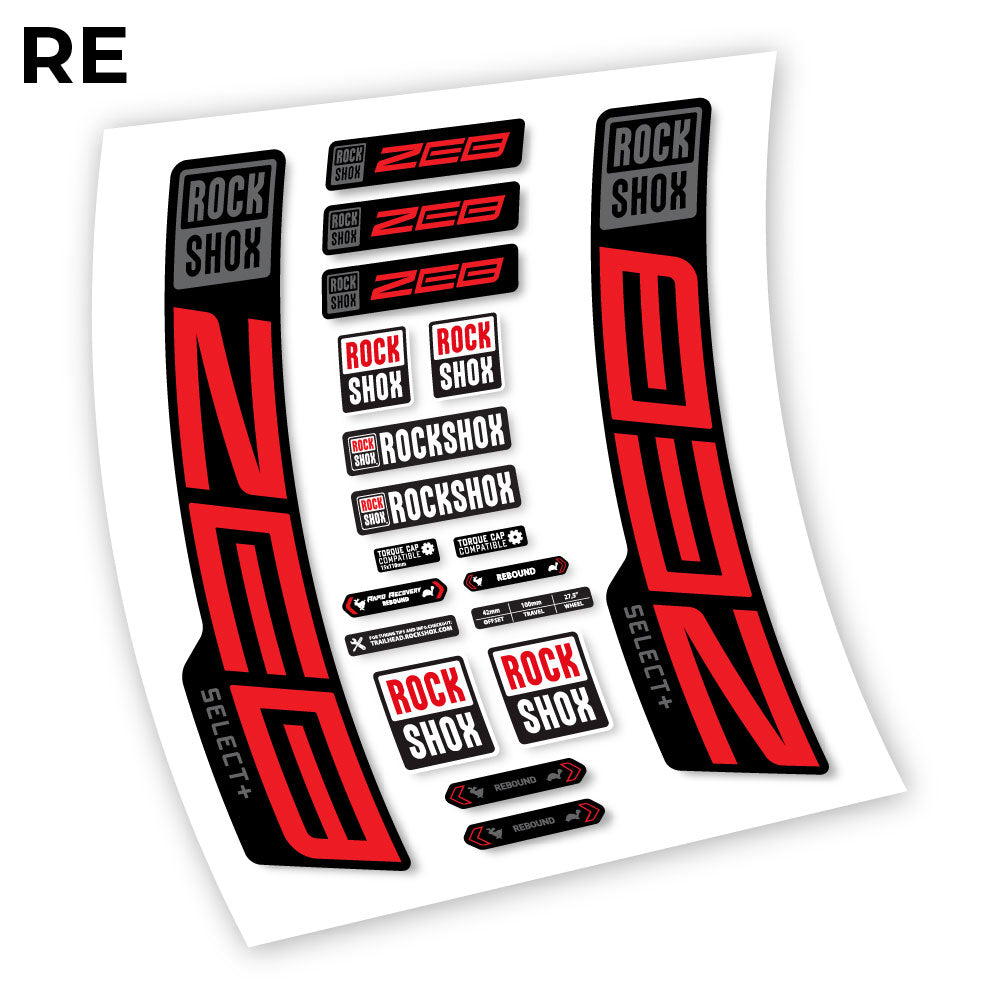 Stickers Rock Shox Zeb Select+ 20202024 compatibles Autocollants fourche VTT