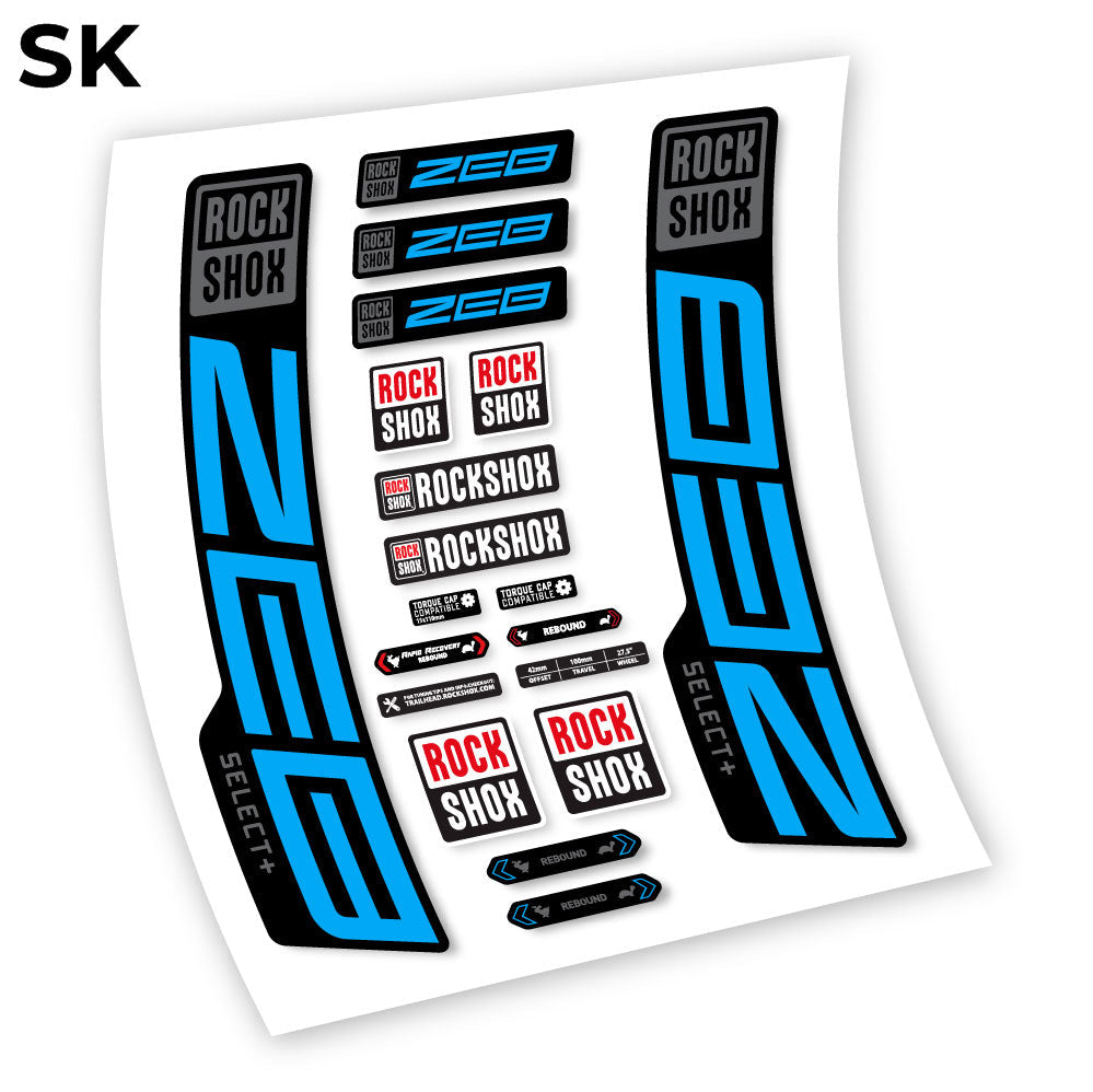 Stickers Rock Shox Zeb Select+ 20202024 compatibles Autocollants fourche VTT