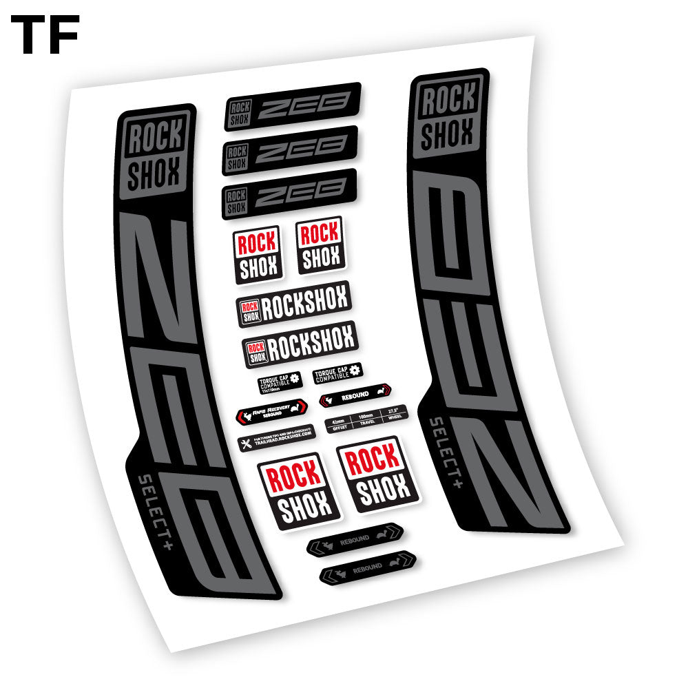 Stickers Rock Shox Zeb Select+ 20202024 compatibles Autocollants fourche VTT
