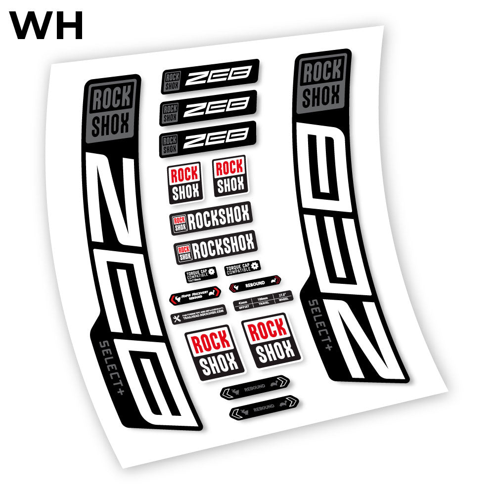 Stickers Rock Shox Zeb Select+ 20202024 compatibles Autocollants fourche VTT