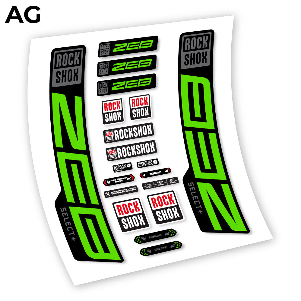 Stickers Rock Shox Zeb Select+ 20202024 compatibles Autocollants fourche VTT