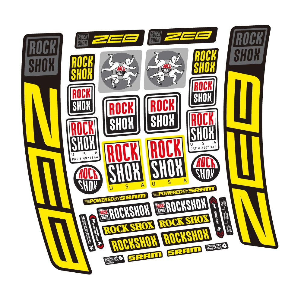 Stickers Rock Shox ZEB R 20202024 compatibles Autocollants fourche VTT 29"