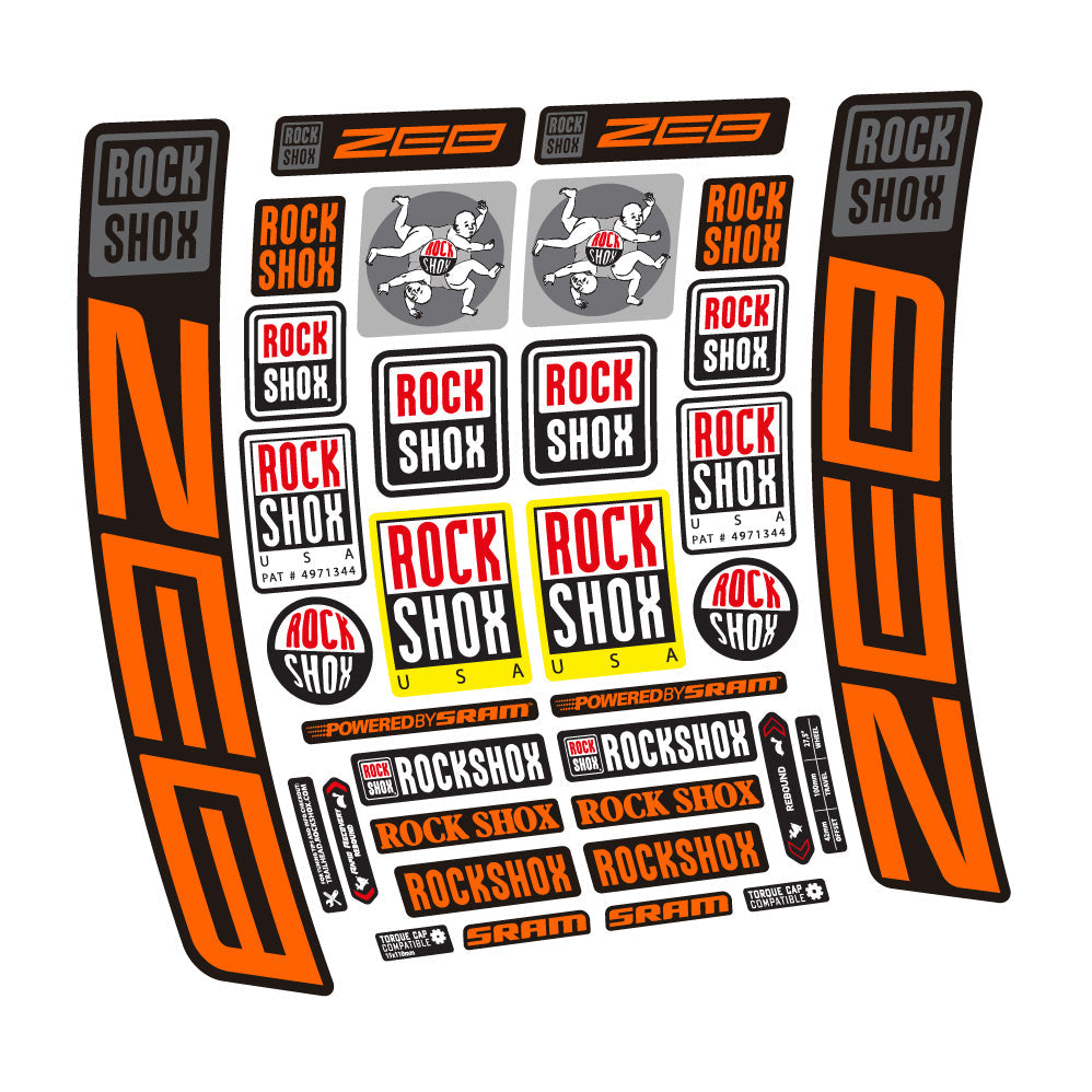 Stickers Rock Shox ZEB R 20202024 compatibles Autocollants fourche VTT 29"