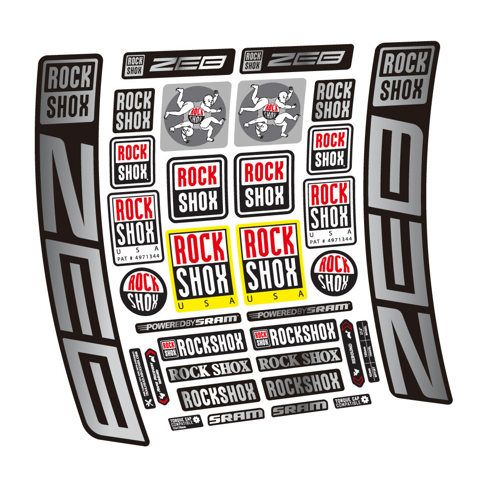 Stickers Rock Shox ZEB R 2020-2024 compatibles - Autocollants fourche VTT