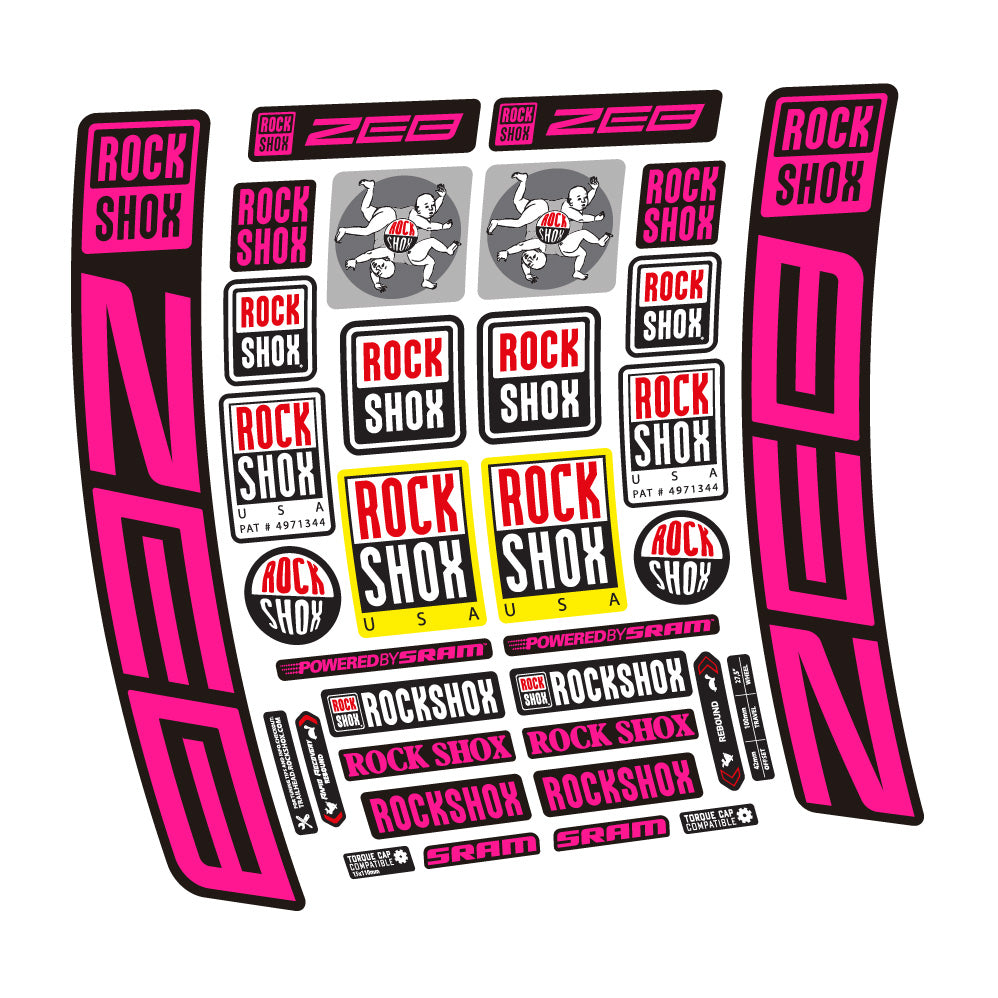 Stickers Rock Shox ZEB R 20202024 compatibles Autocollants fourche VTT 29"