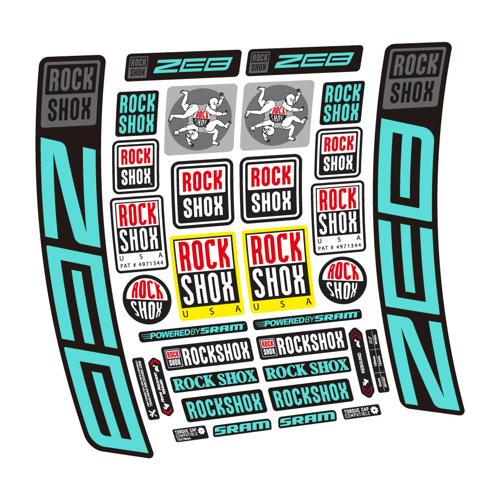 Stickers Rock Shox ZEB R 20202024 compatibles Autocollants fourche VTT 29"