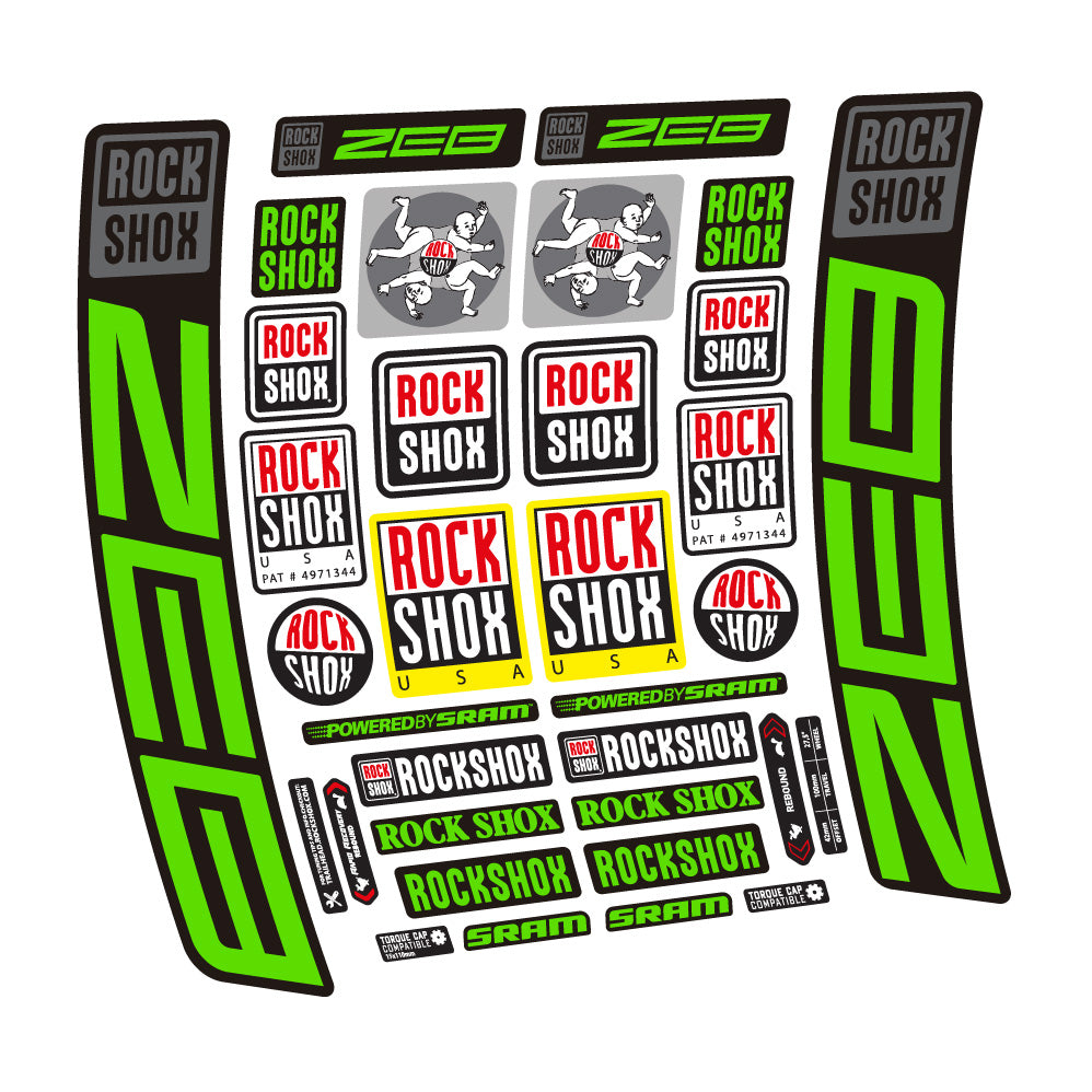 Stickers Rock Shox ZEB R 20202024 compatibles Autocollants fourche VTT 29"