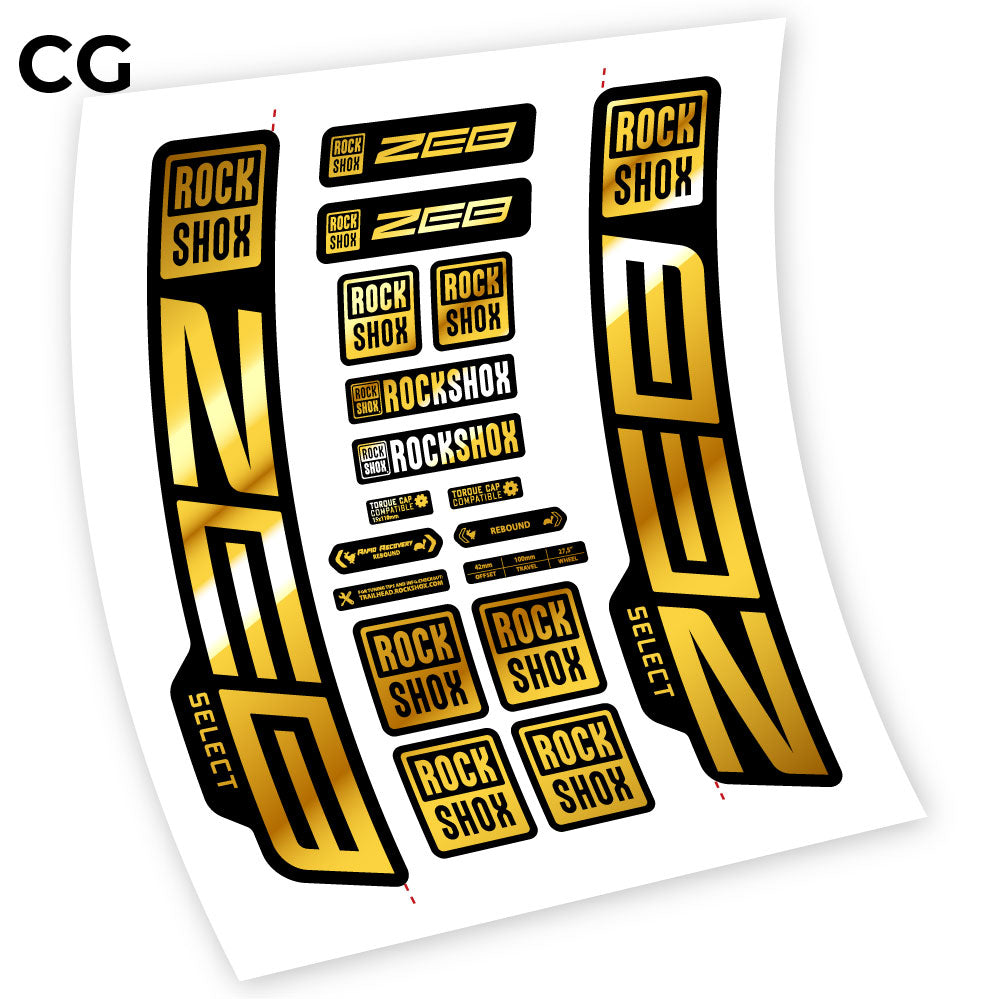 Stickers Rock Shox Zeb Select 20202024 compatibles Autocollants fourche VTT