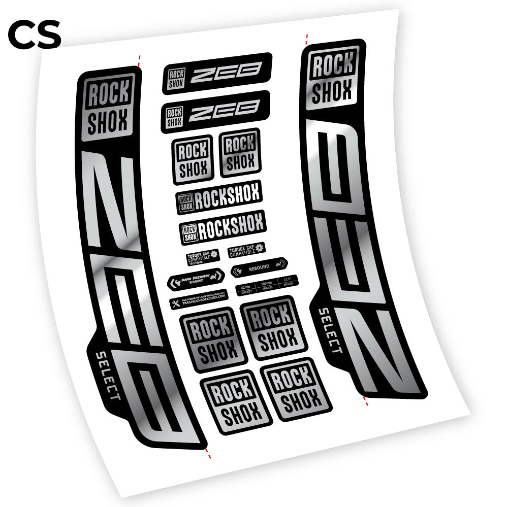 Stickers Rock Shox Zeb Select 20202024 compatibles Autocollants fourche VTT