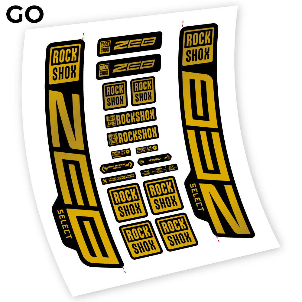 Stickers Rock Shox Zeb Select 20202024 compatibles Autocollants fourche VTT